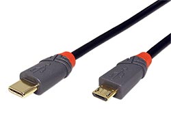 USB 2.0 kabel USB C(M) - microUSB B(M), Anthra Line, 0,5m