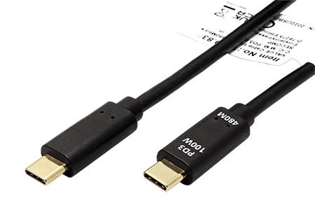 USB 2.0 kabel, USB C(M) - USB C(M), PD 100W, 2m, černý