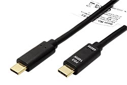 USB 2.0 kabel, USB C(M) - USB C(M), PD 20V/5A, 1m, černý