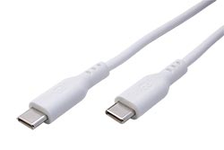 USB 2.0 kabel USB C(M) - USB C(M), silikon, 60W, 1,5m, bílý