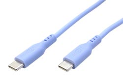 USB 2.0 kabel USB C(M) - USB C(M), silikon, 60W, 1,5m, modrý