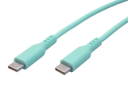 USB 2.0 kabel USB C(M) - USB C(M), silikon, 60W, 1,5m, tyrkysový