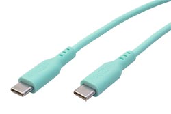 USB 2.0 kabel USB C(M) - USB C(M), silikon, 60W, 1,5m, tyrkysový
