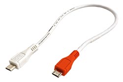 USB 2.0 napájecí kabel, micro USB B(M) - micro USB B(M), 0,3m