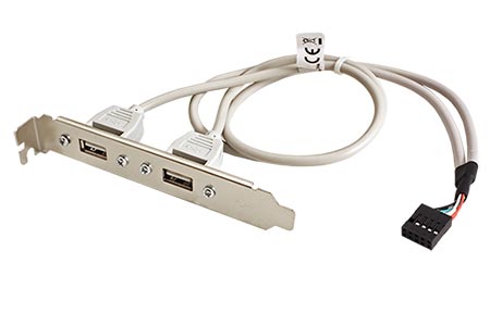 USB 2.0 záslepka, 2x USB A, 50cm, 1x 10pin, paralení zapojení