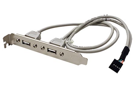 USB 2.0 záslepka, 2x USB A, 50cm, 1x 10pin, paralení zapojení