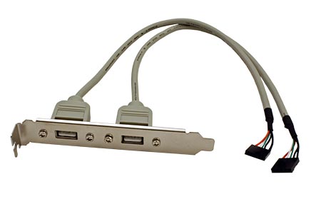 USB 2.0 záslepka, 2x USB A-konektor, 25cm