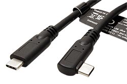 USB 20Gbps (3.2 gen 2x2) kabel USB C(M) - USB C(M) lomený, PD 100W, 1m, černý