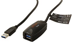 USB 5Gbps aktivní prodlužovací kabel, USB3.0 A(M) - USB3.0 A(F), 5m