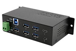 USB 5Gbps Hub, 5x USB3.0 A(F) + 2x USB C(F), kovový, na DIN lištu (EX-1197HMS)