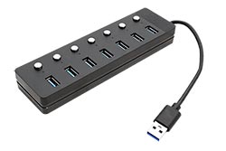 USB 5Gbps Hub, USB3.0 A(M) - 7x USB3.0 A(F), s vypínáním portů