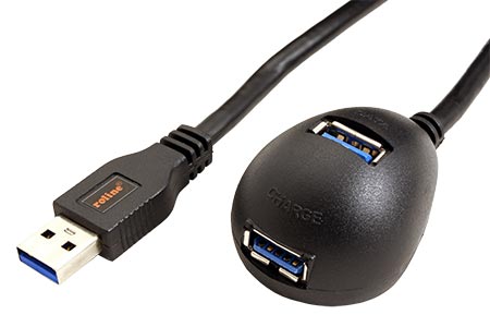 USB 5Gbps kabel prodlužovací USB3.0 A(M) - USB3.0 A(F), 1,5m, DOME, černý