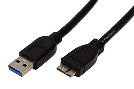 USB 5Gbps kabel USB3.0 A(M) - microUSB3.0 A(M), 2m, černý