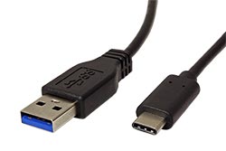 USB 5Gbps kabel USB3.0 A(M) - USB C(M), 1m, černý