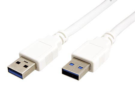 USB 5Gbps kabel, USB3.0 A(M) - USB3.0 A(M), 1,8m, bílý