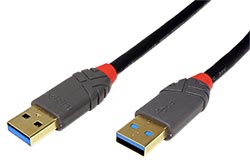 USB 5Gbps kabel USB3.0 A(M) - USB3.0 A(M), Anthra Line, 1m