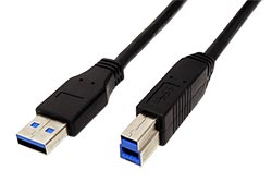 USB 5Gbps kabel USB3.0 A(M) - USB3.0 B(M), 1m, černý