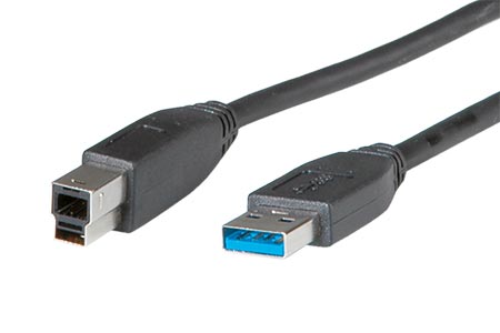 USB 5Gbps kabel USB3.0 A(M) - USB3.0 B(M), 3m, černý