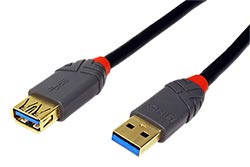 USB 5Gbps prodlužovací kabel USB3.0 A(M) - USB3.0 A(F), Anthra Line, 0,5m