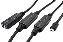 USB 5Gbps (USB 3.0) aktivní prodlužovací kabel USB C(M) - USB A(F), 20m