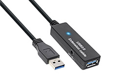 USB 5Gbps (USB 3.0) aktivní prodlužovací kabel, USB3.0 A(M)-USB3.0 A(F), 20m