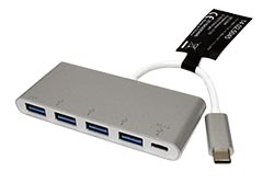 USB 5Gbps (USB 3.0) Hub, USB C(M) - 4x USB3.0 A(F), USB C PD