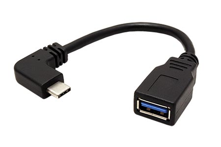 USB 5Gbps (USB 3.2 Gen 1) kabel USB C(M) lomený - USB3.0 A(F), OTG, 0,15m