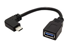USB 5Gbps (USB 3.2 Gen 1) kabel USB C(M) lomený - USB3.0 A(F), OTG, 0,15m