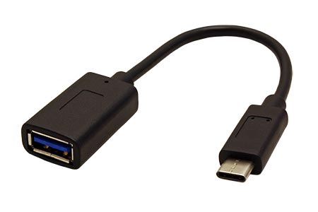 USB 5Gbps (USB 3.2 Gen 1) kabel USB3.0 A(F) - USB C(M), OTG, 15cm