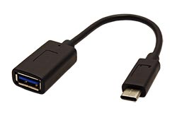 USB 5Gbps (USB 3.2 Gen 1) kabel USB3.0 A(F) - USB C(M), OTG, 15cm