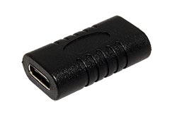 USB C spojka  USB C(F) - USB C(F),  černá