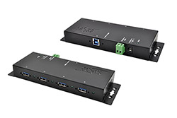 USB hub 5Gbps USB3.0 B(F) -> 4x USB3.0 A(F), průmyslový, + zdroj (EX-1183HMVS-2)