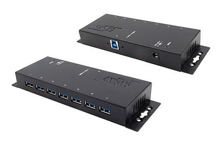 USB hub 5Gbps USB3.0 B(F) -> 7x USB3.0 A(F), průmyslový, + zdroj (EX-1188HMS-3)