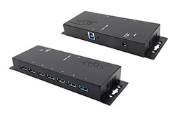 USB hub 5Gbps USB3.0 B(F) -> 7x USB3.0 A(F), průmyslový, + zdroj (EX-1188HMS-3)