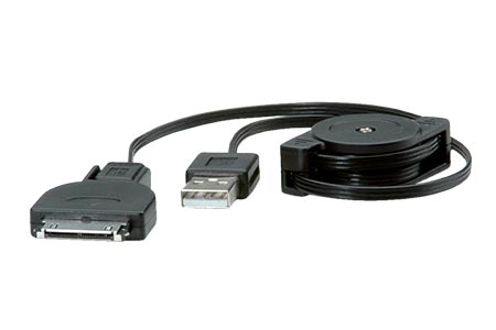 USB kabel A(M) - microUSB B(M) s redukcí na Samsung Galaxy, svinovací, 0,7m