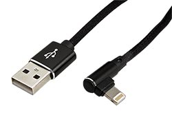USB kabel pro Apple s lomeným konektorem Lightning, černý, 1m