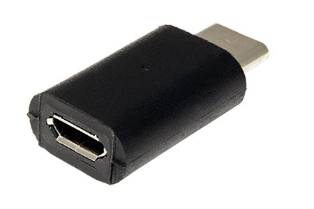 USB redukce microUSB B(F) - C(M), černá