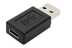 USB redukce USB3.0 A(M) - USB C(F), černá