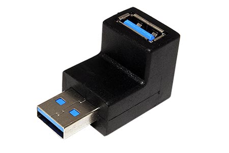 USB redukce USB3.0 A(M) - USB3.0 A(F), lomená dolů