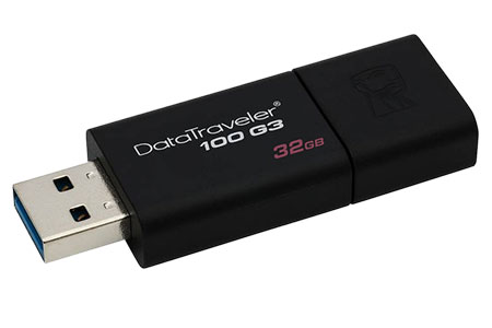 USB SuperSpeed 5Gbps (USB 3.0) Flash disk, 32GB, DataTraveler 100 G3