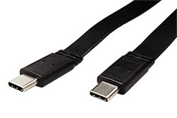 USB4 40Gbps kabel USB C(M) - USB C(M),  PD 20V/5A, 0,5m, plochý, černý