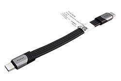 USB4 40Gbps kabel USB C(M) - USB C(M), plochý, PD 100W, 15cm, černý
