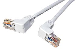 UTP patchkabel kat. 5e, lomené konektory (90°), 5m, bílý