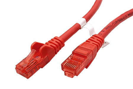 UTP patchkabel kat. 6, 0,25m, červený