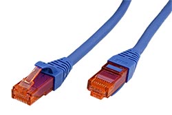 UTP patchkabel kat. 6, Component Level, LSOH, 3m, modrý