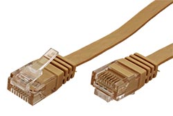 UTP patchkabel kat. 6, plochý, 0,5m, béžový
