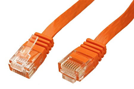 UTP patchkabel kat. 6, plochý, 1,5m, oranžový
