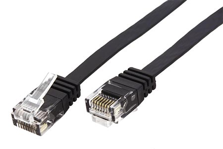 UTP patchkabel kat. 6, plochý, 7m, černý