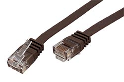 UTP patchkabel kat. 6, plochý, 7m, hnědý