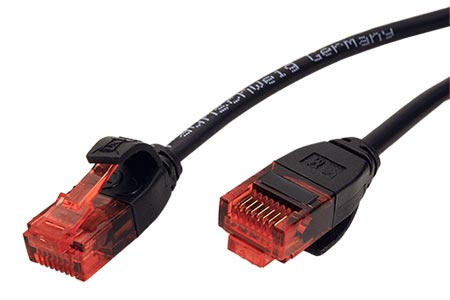 UTP patchkabel kat. 6, tenký, 15m, černý